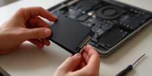 Ilustrasi proses kloning SSD ke SSD pada laptop